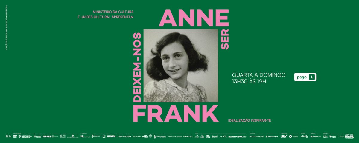 Banner da exposição da Anne Frank, uma das exposições de arte em SP. 