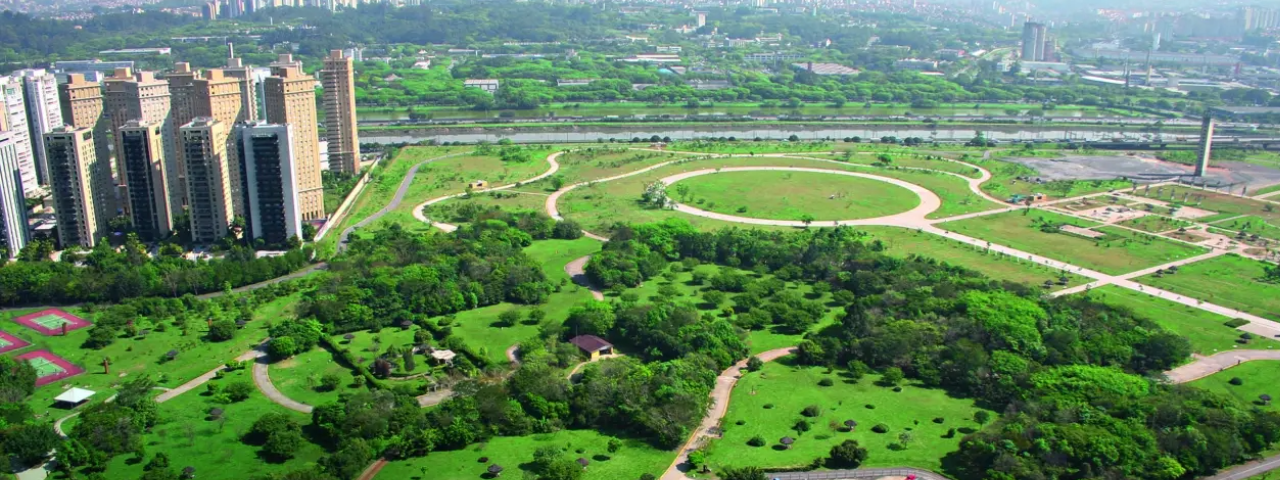 A imagem aérea mostra o parque Villa Lobos