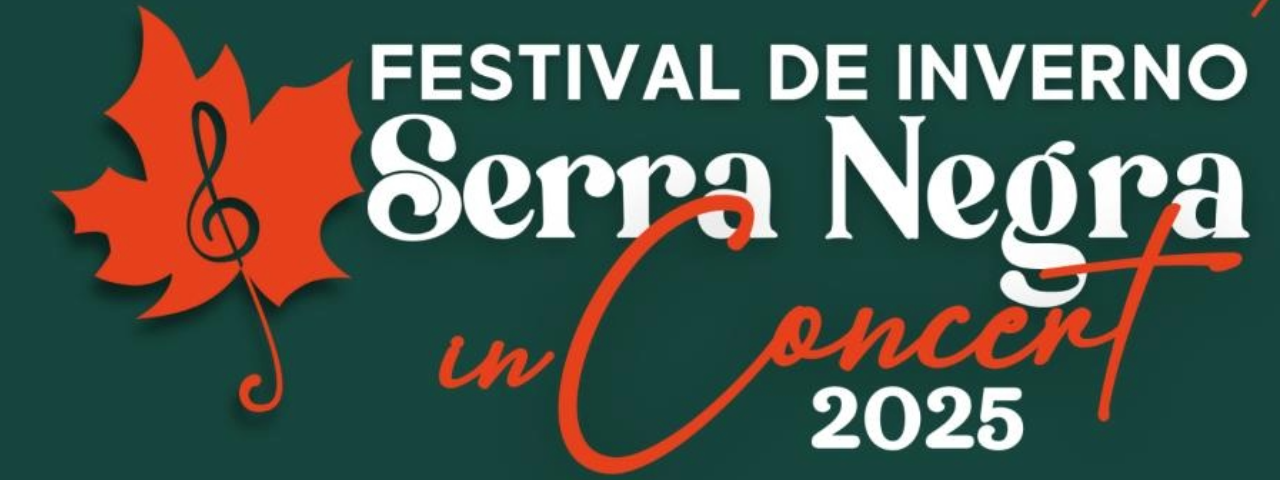 Banner de divulgação do Festival de Inverno Serra Negra Concert, um dos destaques entre os eventos do interior em junho