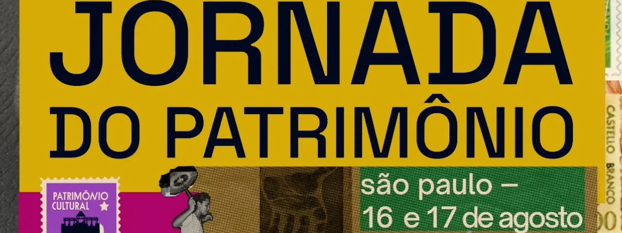 Banner de divulgação da Jornada do Patrimônio, evento cultural que celebra a história e arquiteturas icônicas
