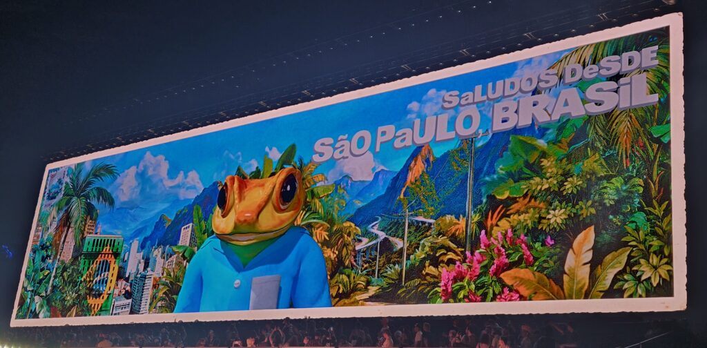 imagem de um sapo durante show de bad bunny brasil