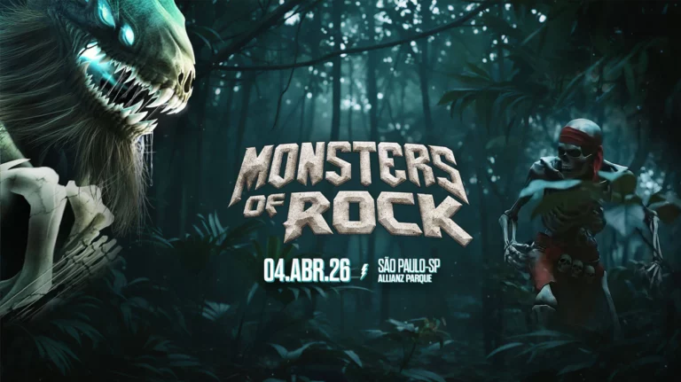 imagem mostra dois monstros logo do festival monsters of rock